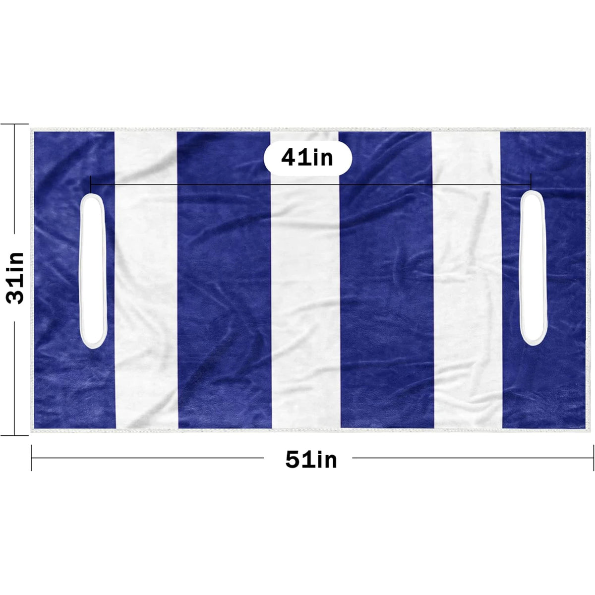 Seat towel dimension illustration marked 51 x 31 inches, with armrest openings - Fairway Fort™