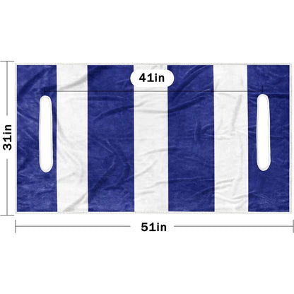 Seat towel dimension illustration marked 51 x 31 inches, with armrest openings