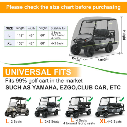 210D Lightweight Golf Cart Storage Cover – view 2