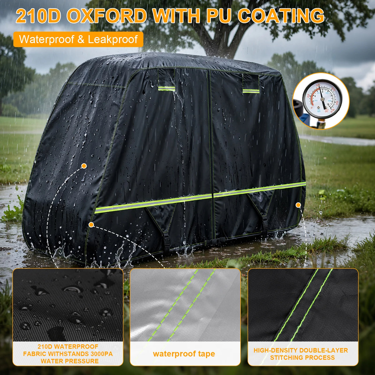 210D Lightweight Golf Cart Storage Cover – view 3 - Fairway Fort™