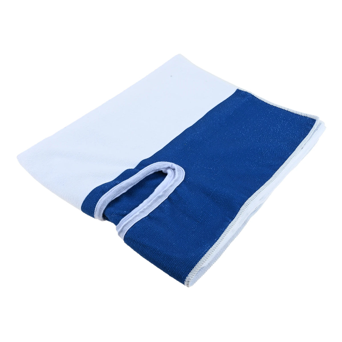 Folded striped seat towel showing one armrest opening - Fairway Fort™