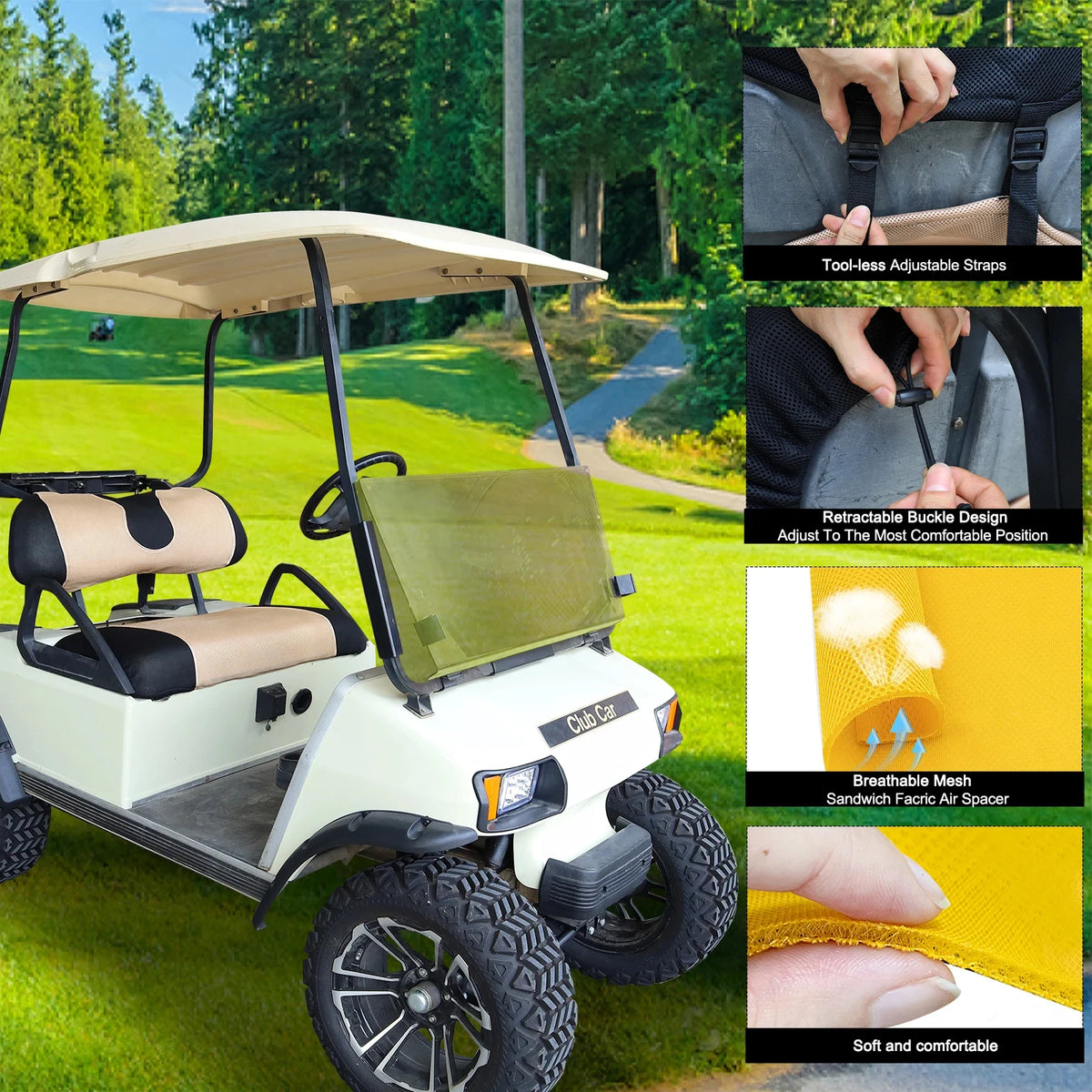 3D Breathable Golf Cart Seat Covers – view 5 - Fairway Fort™