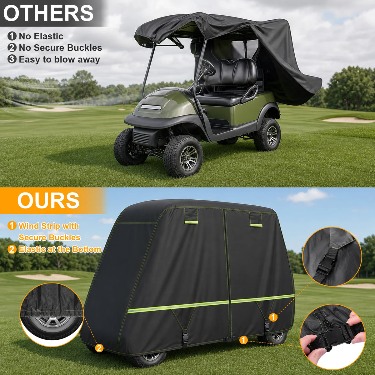 210D Lightweight Golf Cart Storage Cover – view 4