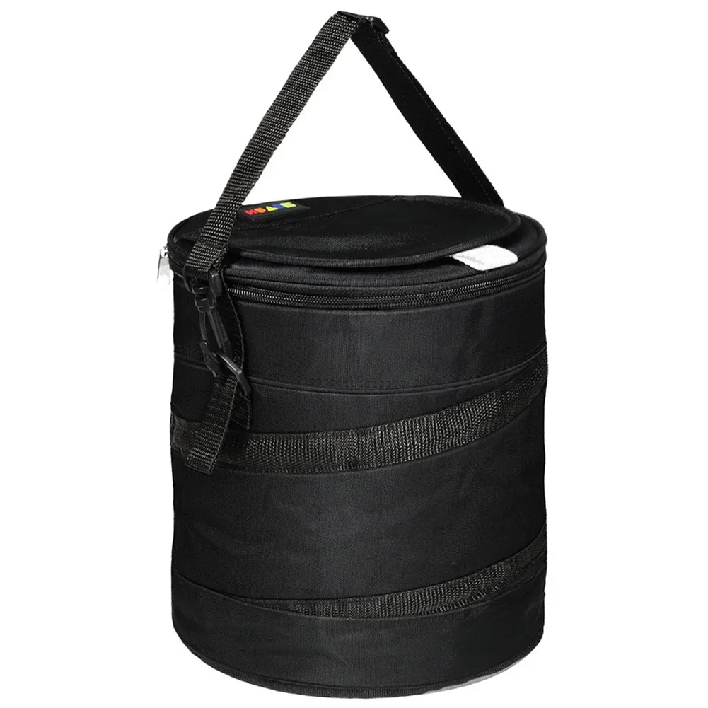 Black cylindrical cooler bag with shoulder strap against a white background - Fairway Fort™