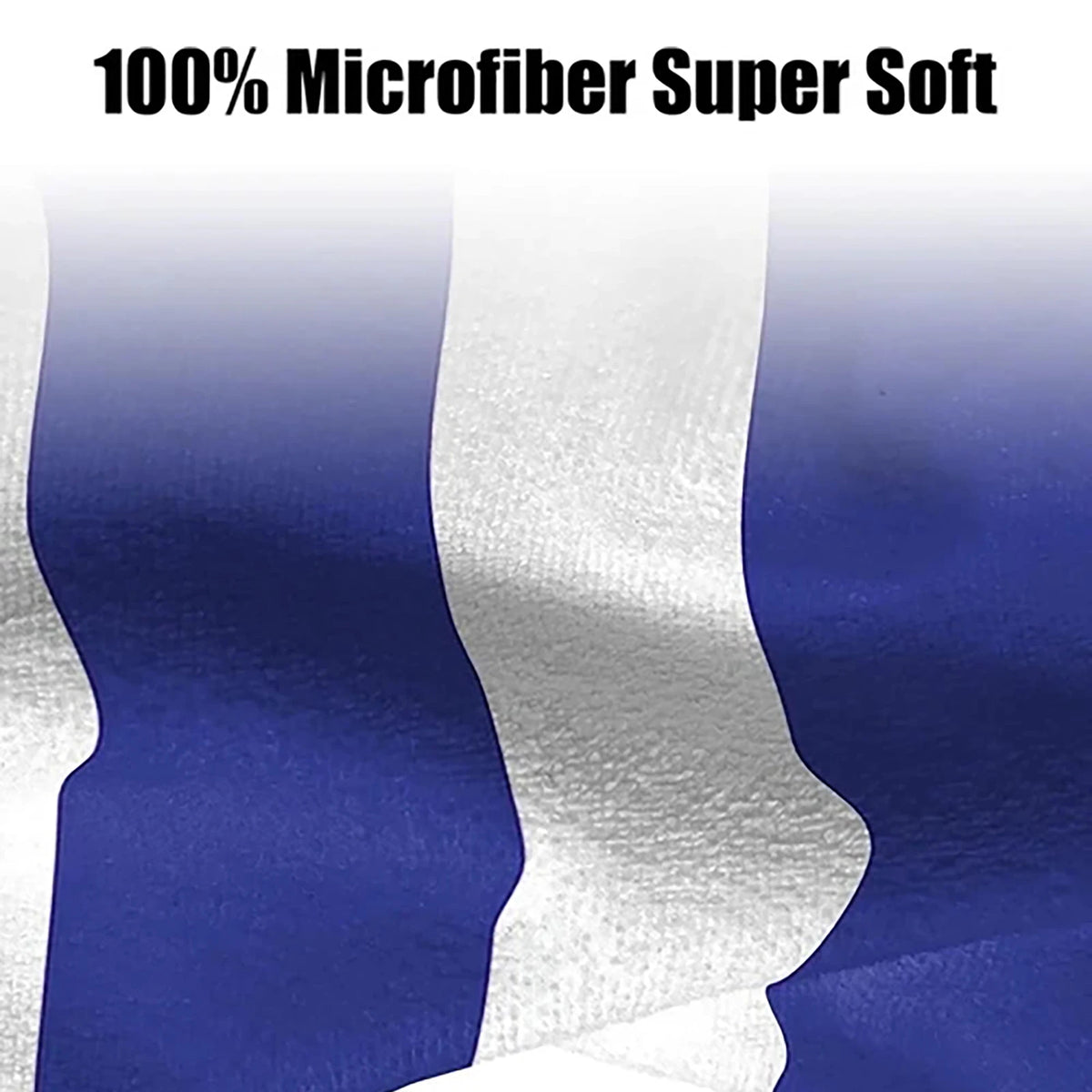 Blue and white seat towel fabric close-up