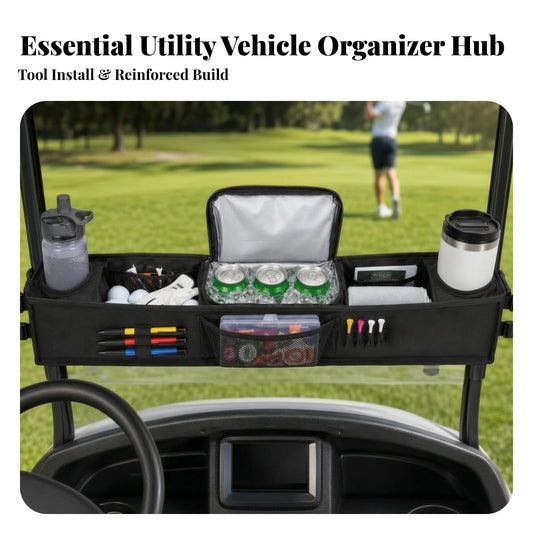 Golf Cart Storage Caddy with Insulated Cup Holders – view 2 Alternate View - Fairway Fort™