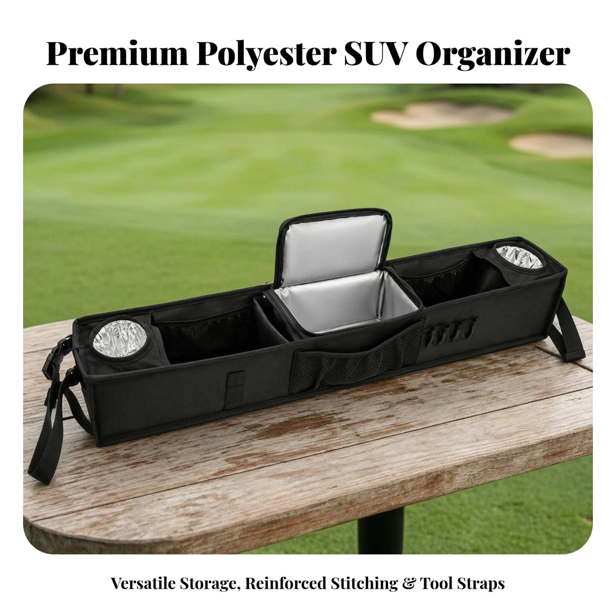 Golf Cart Storage Caddy with Insulated Cup Holders – view 5 - Fairway Fort™