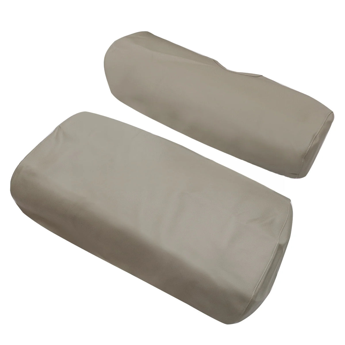 Tan bench and broad one-piece backrest upholstery skins shown separately - Fairway Fort™