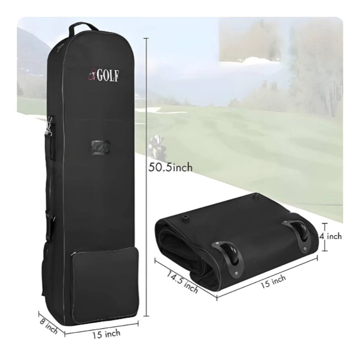 600D Padded Golf Travel Bag with Wheels – view 3
