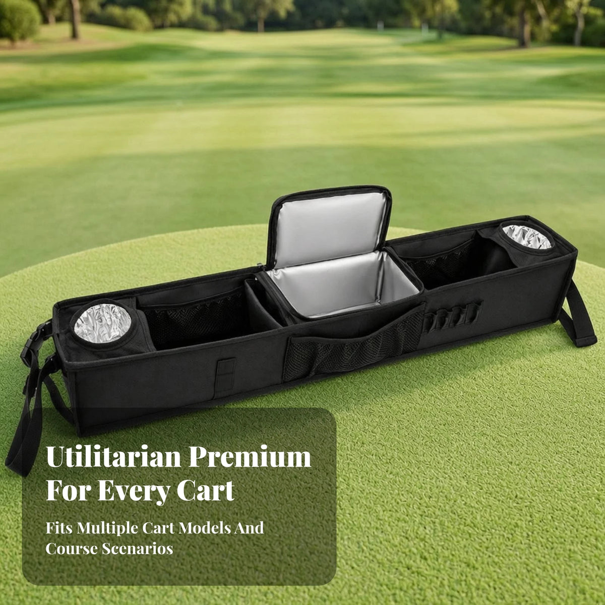 Golf Cart Storage Caddy with Insulated Cup Holders – view 6